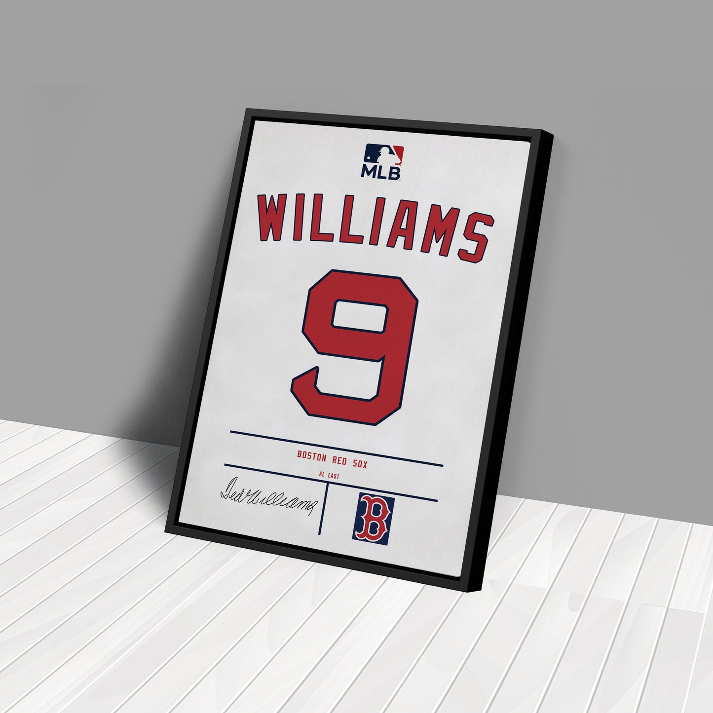 Ted Williams Red Sox Jersey Canvas Print | Wall Art Decor