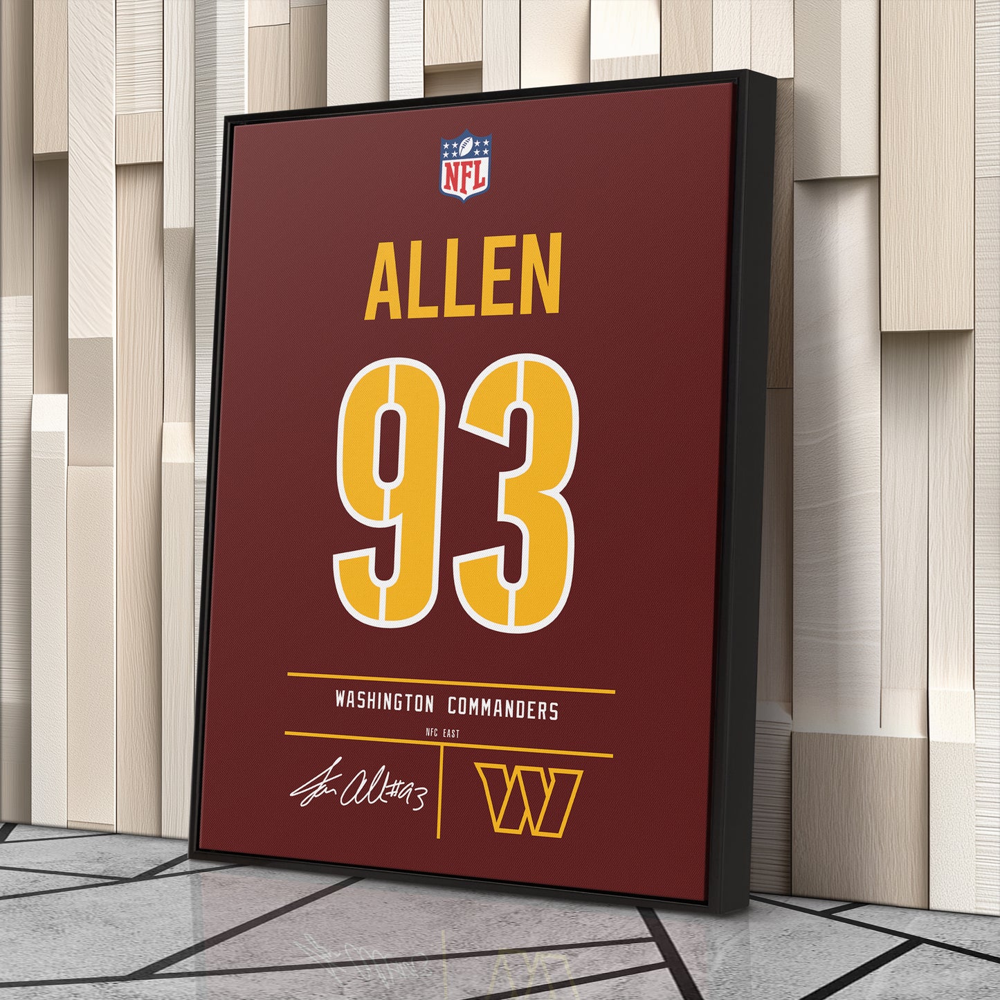 Jonathan Allen Commanders Jersey Canvas Print | Wall Art Decor