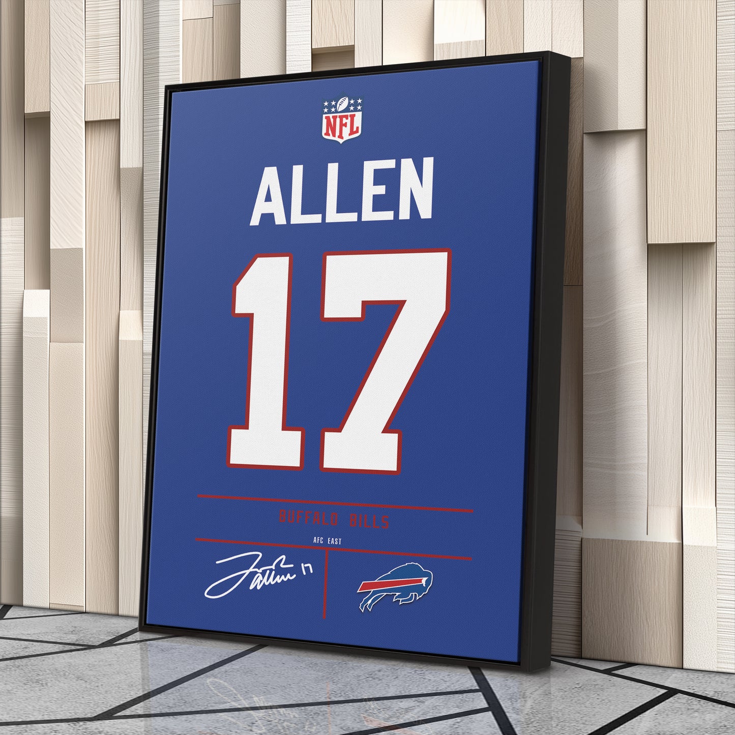 Josh Allen Bills Jersey Canvas Print | Wall Art Decor