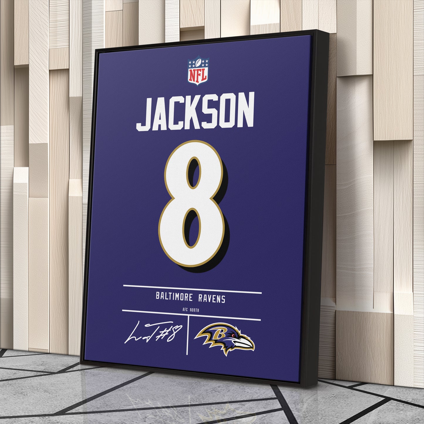 Lamar Jackson Ravens Jersey Canvas Print | Wall Art Decor