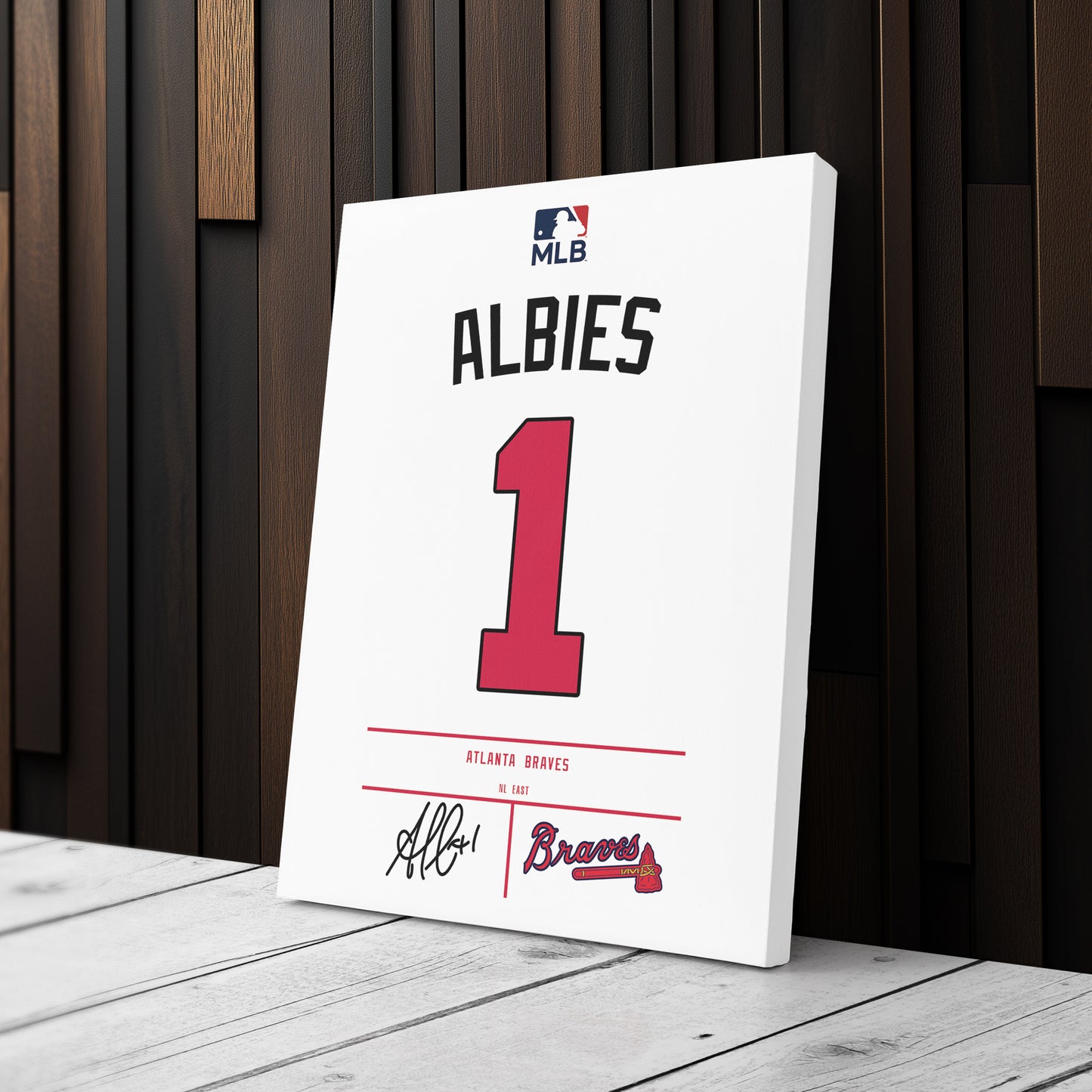 Ozzie Albies Braves Jersey Canvas Print | Wall Art Decor