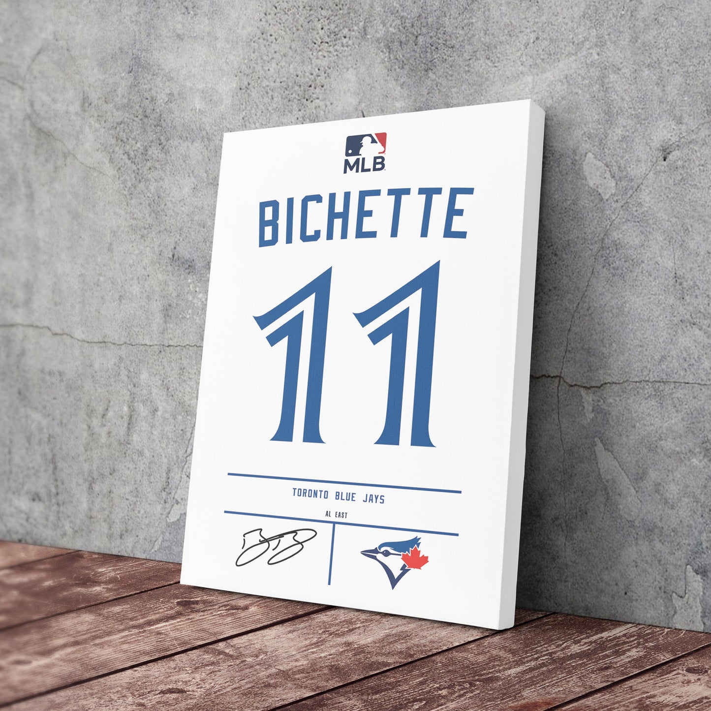 Bo Bichette Blue Jays Jersey Canvas Print | Wall Art Decor