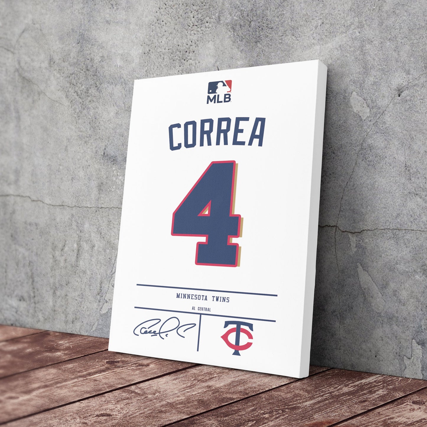 Carlos Correa Twins Jersey Canvas Print | Wall Art Decor