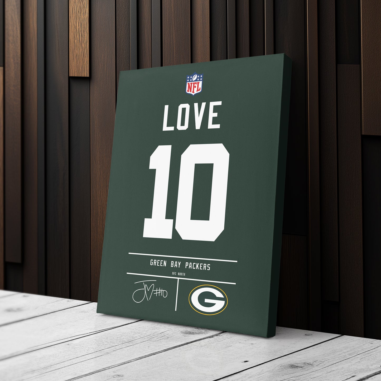 Jordan Love Packers Jersey Canvas Print | Wall Art Decor