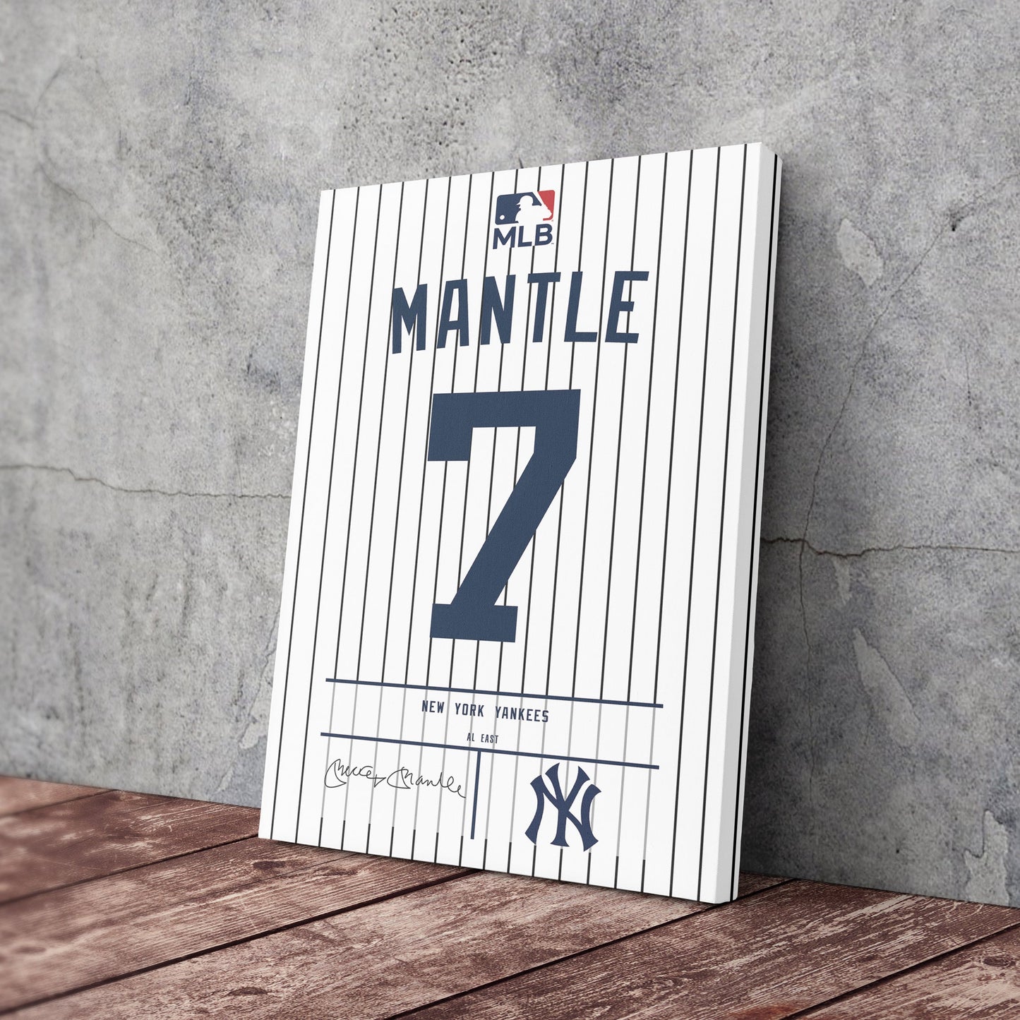 Mickey Mantle Yankees Jersey Canvas Print | Wall Art Decor