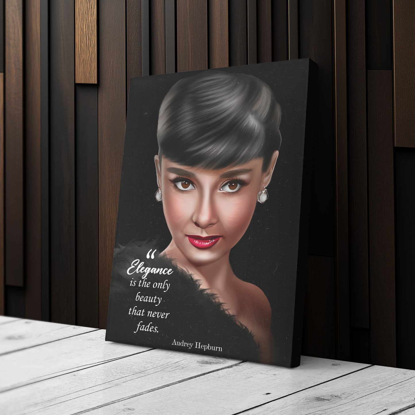Audrey Hepburn Elegance Quote Canvas Print | Timeless Wall Art