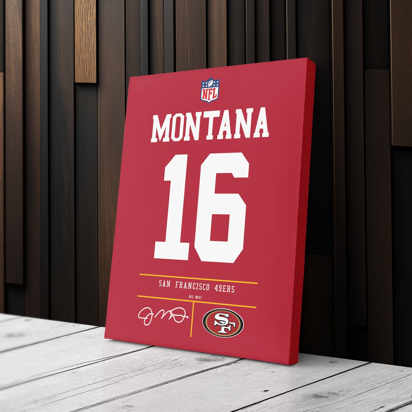 Joe Montana 49ers Jersey Canvas Print | Wall Art Decor