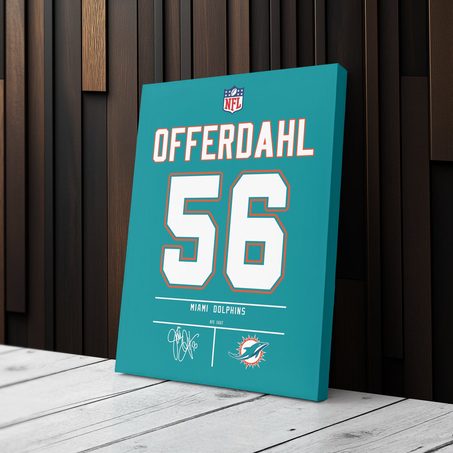 John Offerdahl Dolphins Jersey Canvas Print | Wall Art Decor