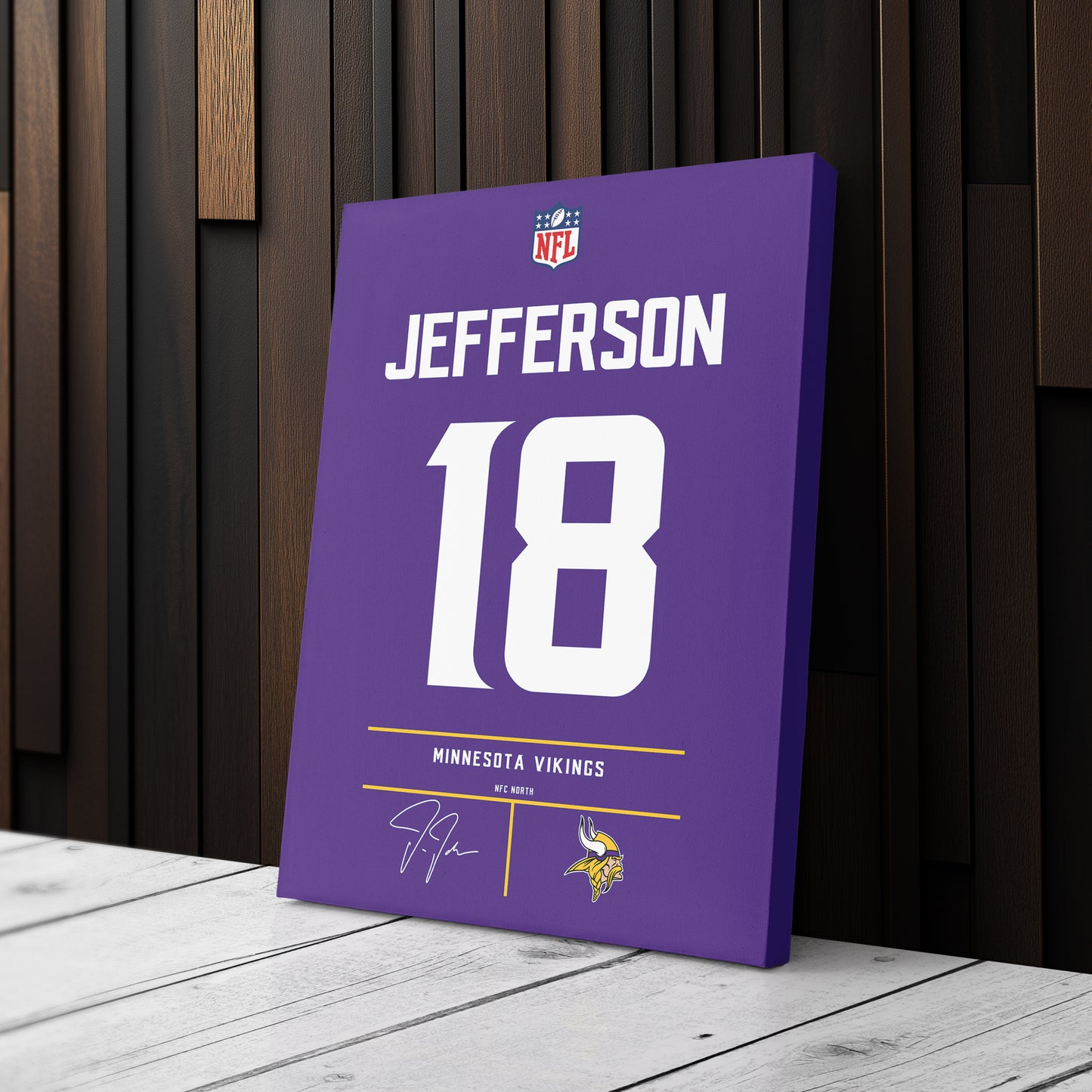 Justin Jefferson Vikings Jersey Canvas Print | Wall Art Decor