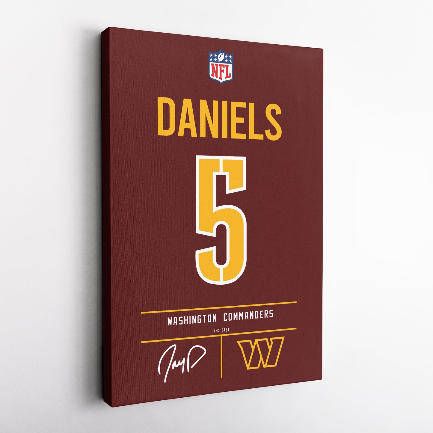 Jayden Daniels Commanders Jersey Canvas Print | Wall Art Decor