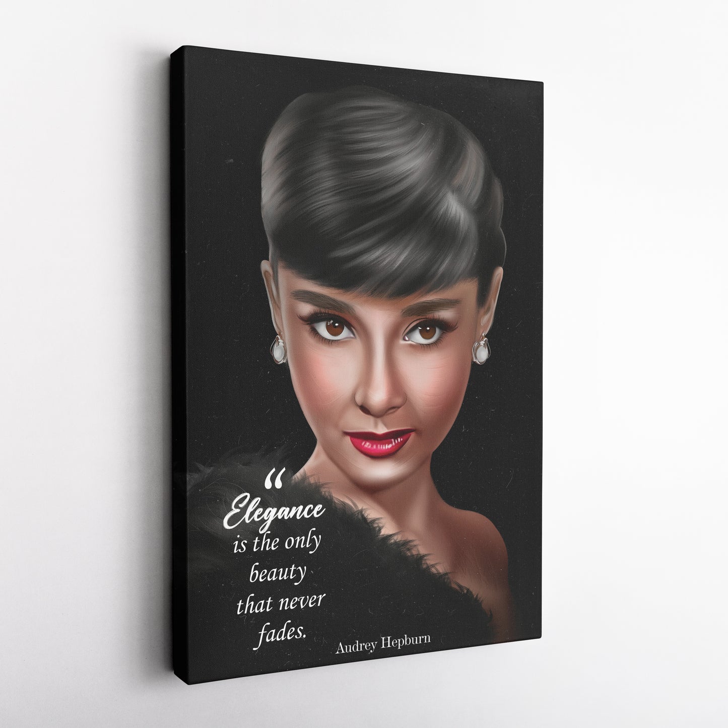 Audrey Hepburn Elegance Quote Canvas Print | Timeless Wall Art