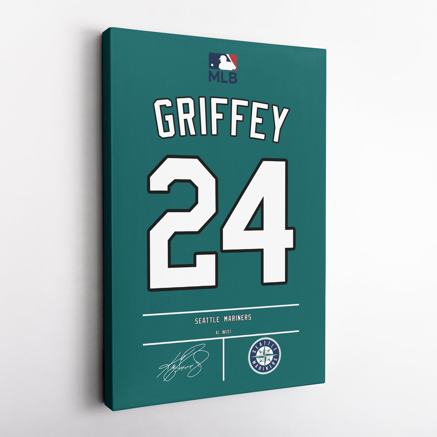 Ken Griffey Jr. Mariners Seal Jersey Canvas Print | Wall Art Decor