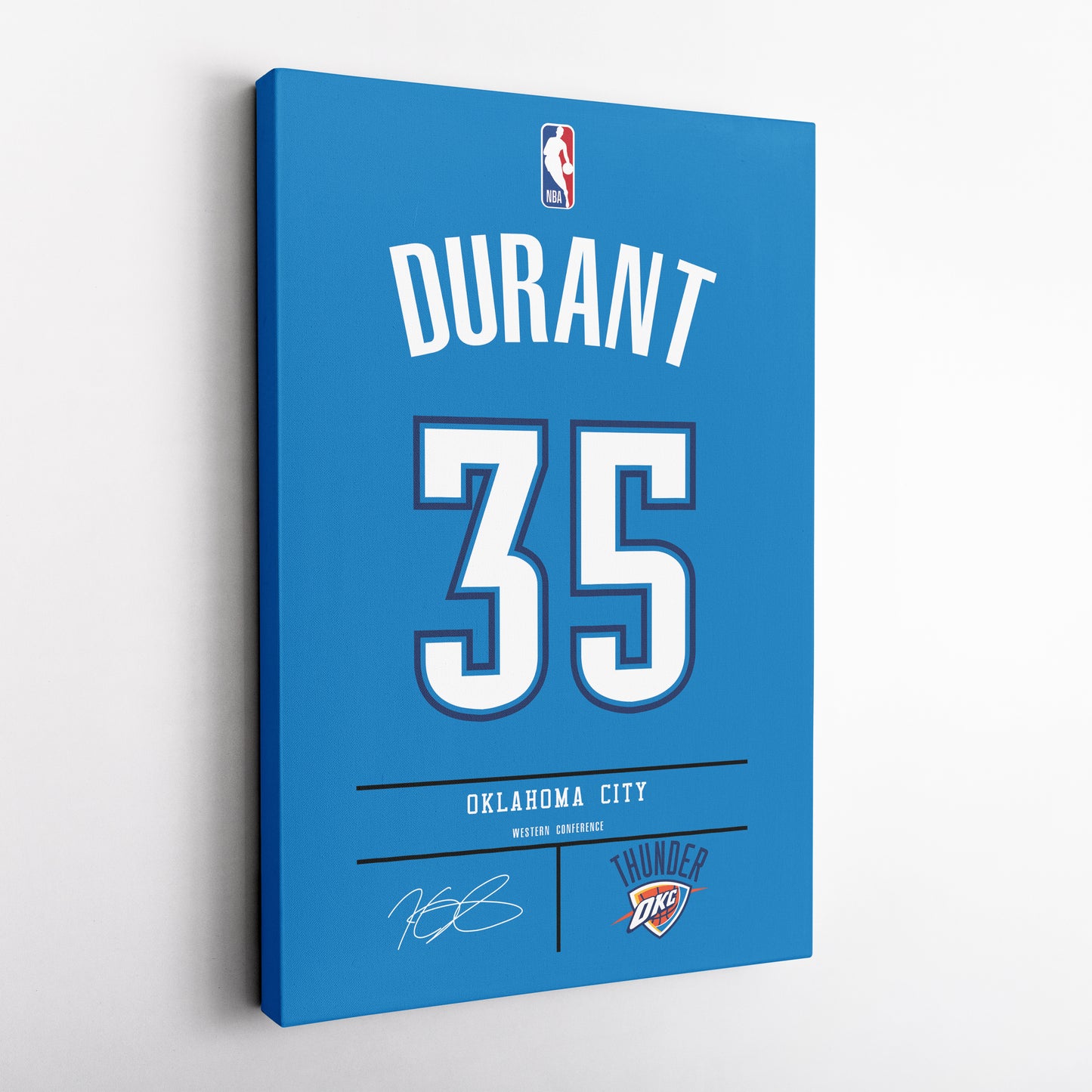 Kevin Durant Thunder Jersey Canvas Print | Wall Art Decor