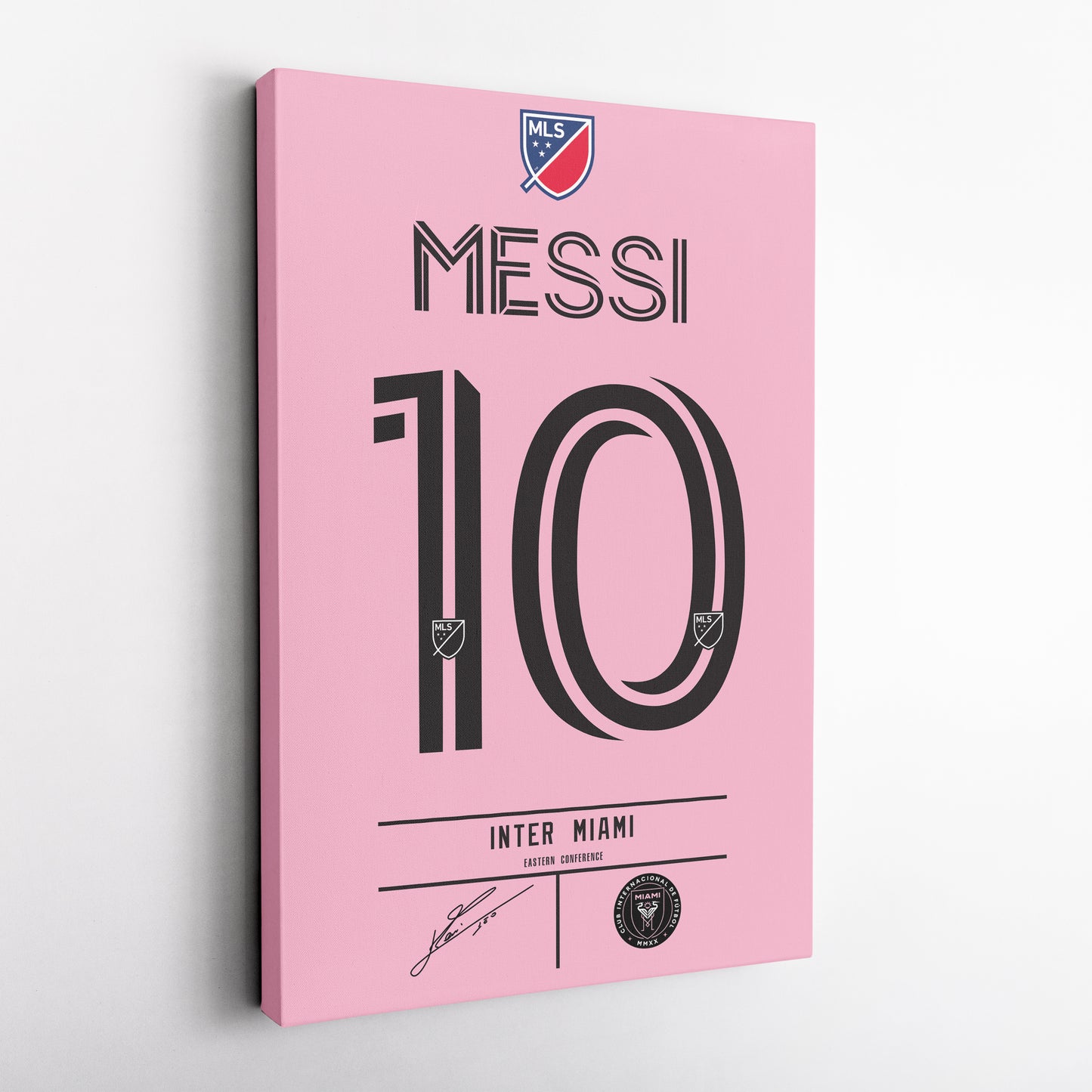 Lionel Messi Inter Miami Jersey Canvas Print | Soccer Wall Art Decor