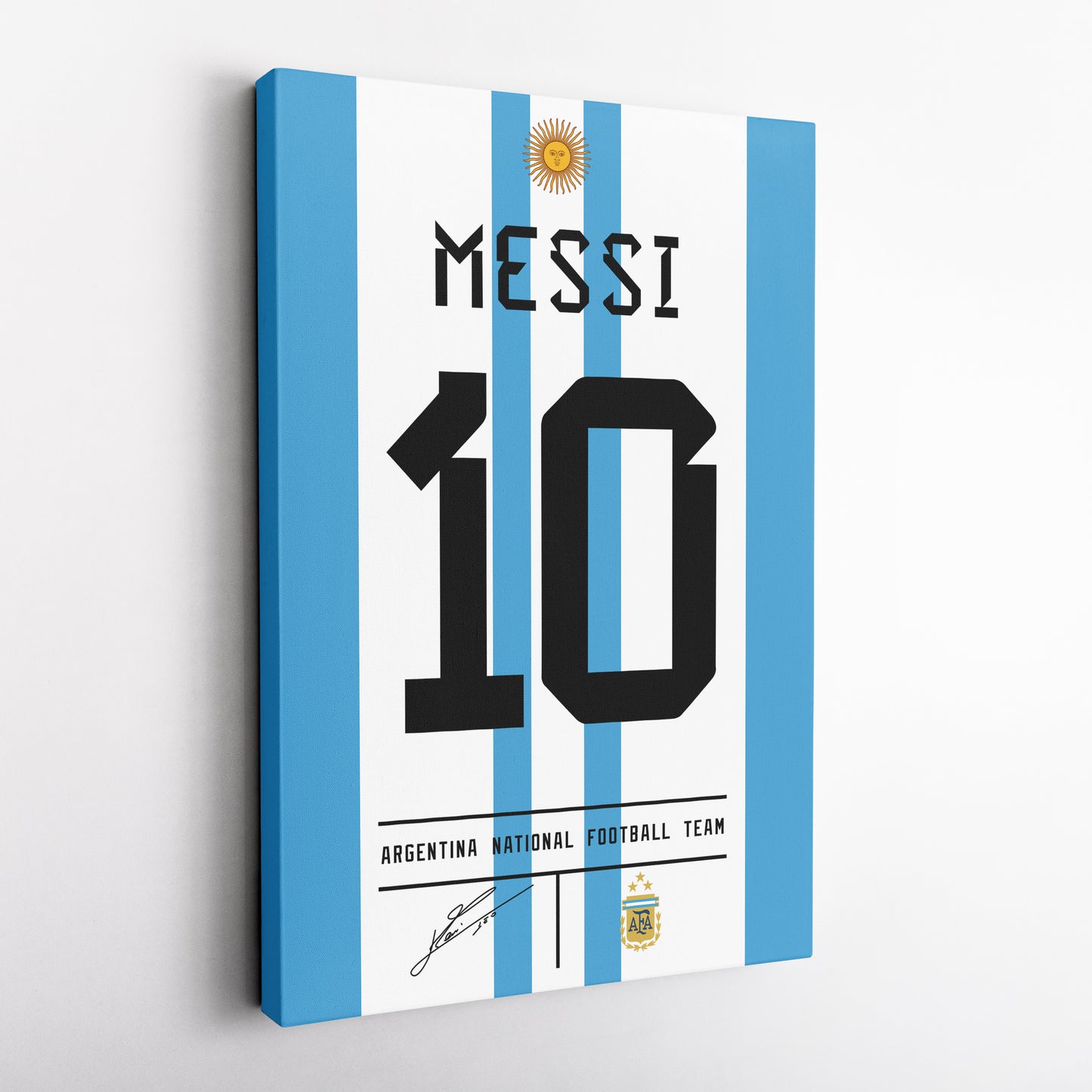 Lionel Messi Argentina Jersey Canvas Print | Soccer Wall Art Decor