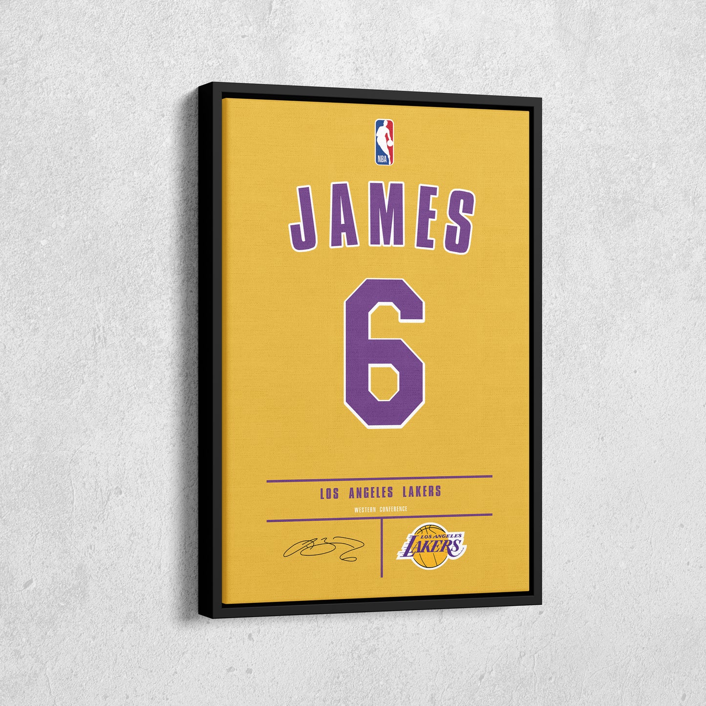 Lebron James Lakers #6 Jersey Canvas Print | Wall Art Decor