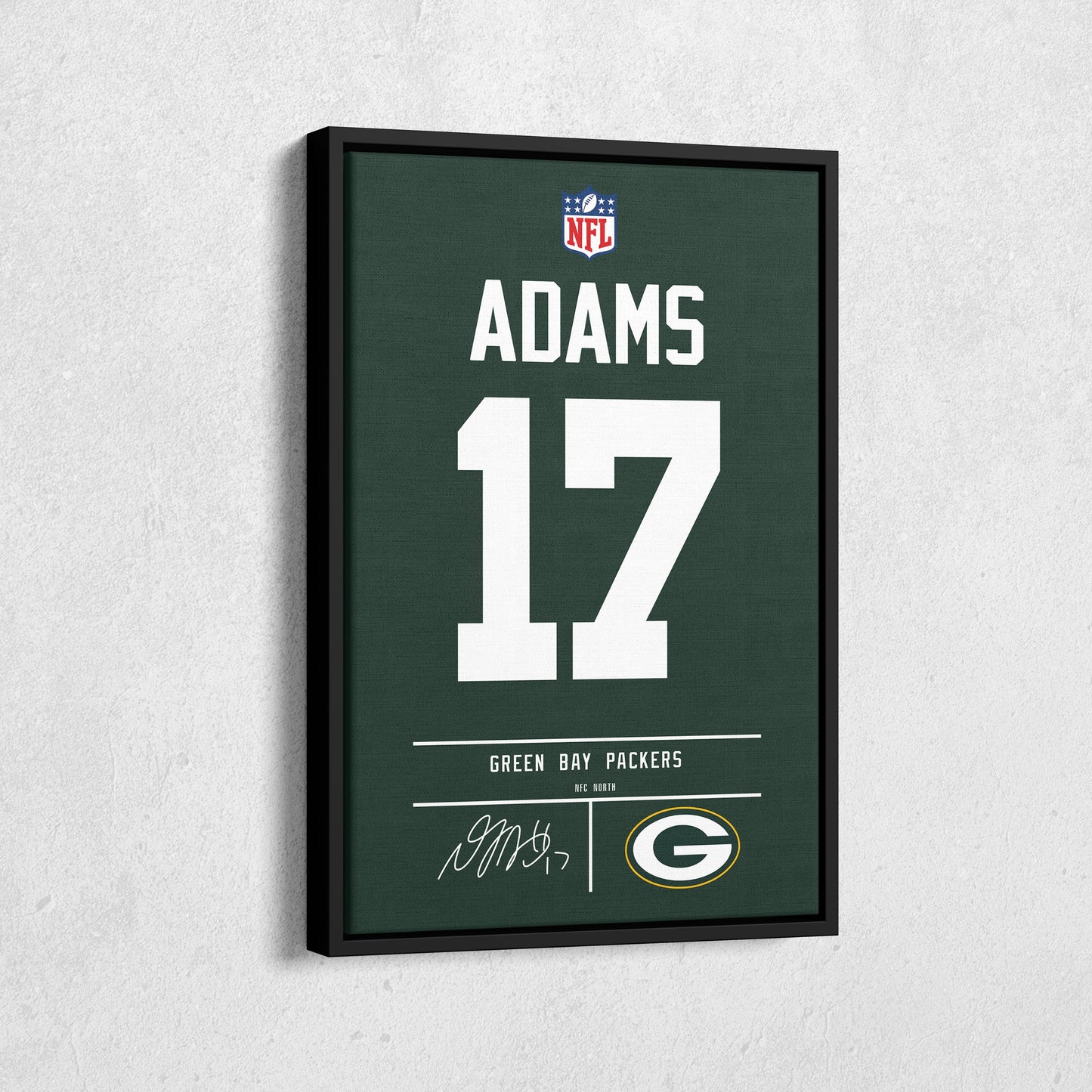 Davante Adams Packers Jersey Canvas Print | Wall Art Decor