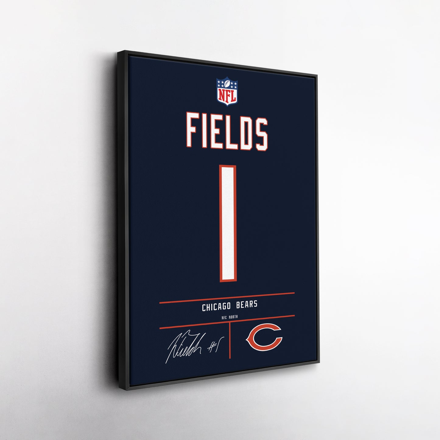 Justin Fields Bears Jersey Canvas Print | Wall Art Decor