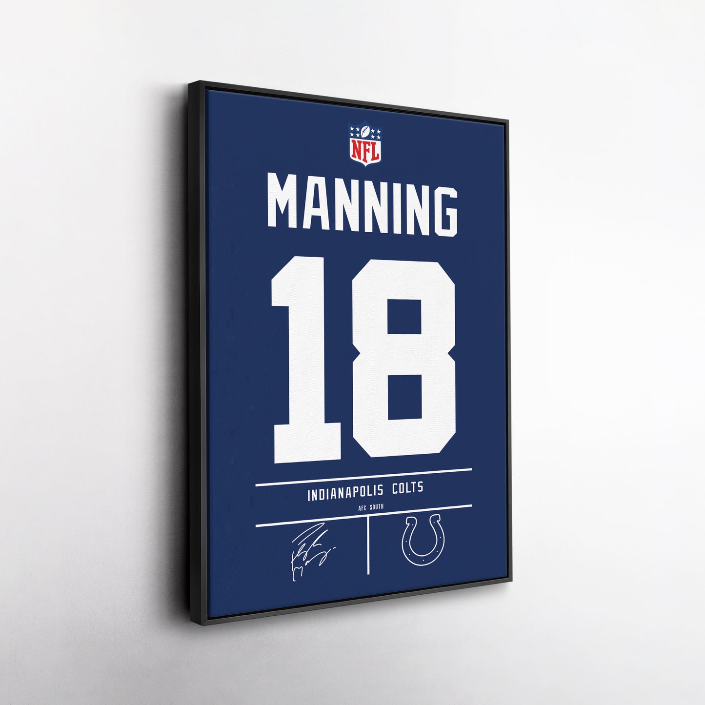 Peyton Manning Colts Jersey Canvas Print | Wall Art Decor