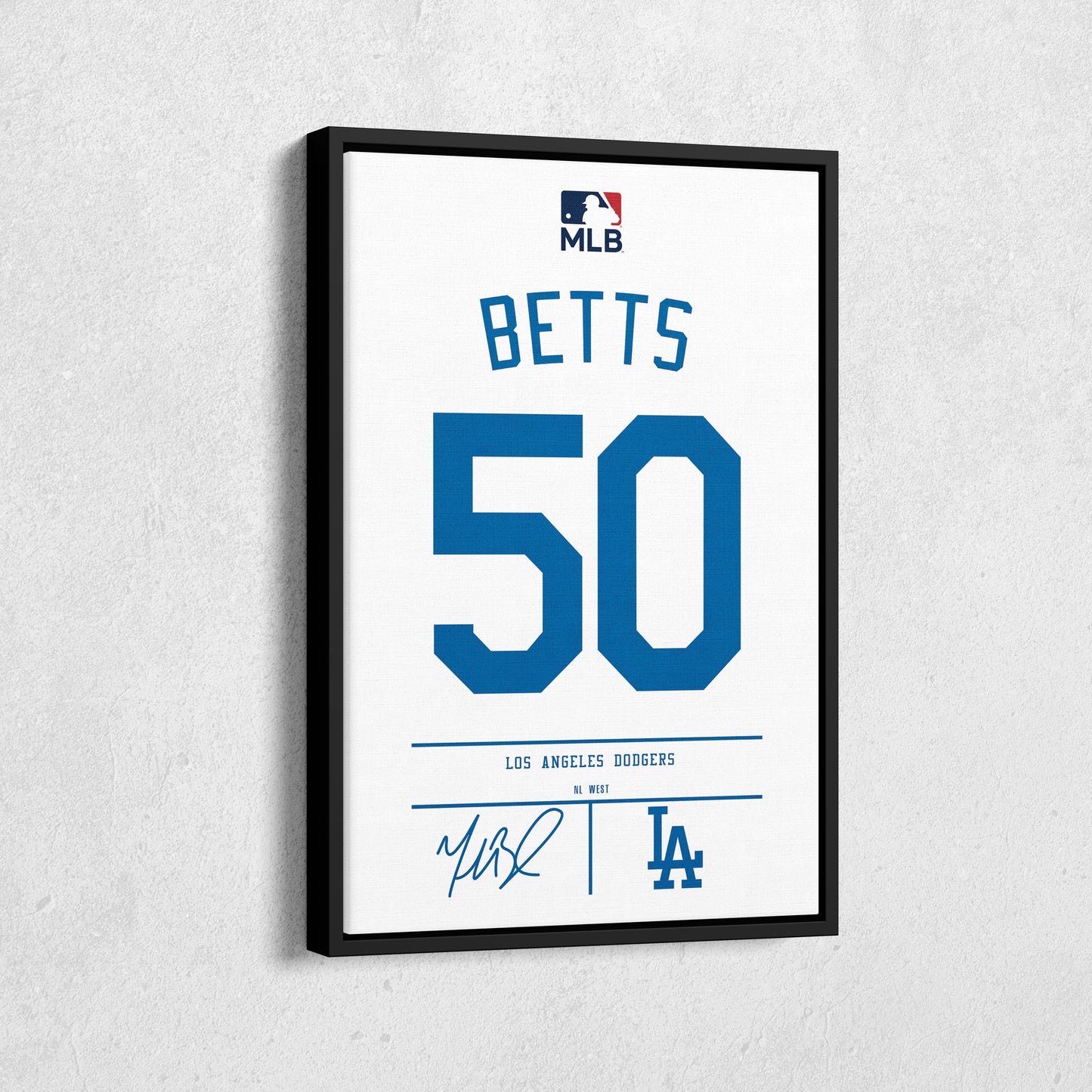 Mookie Betts Dodgers Jersey Canvas Print | Wall Art Decor