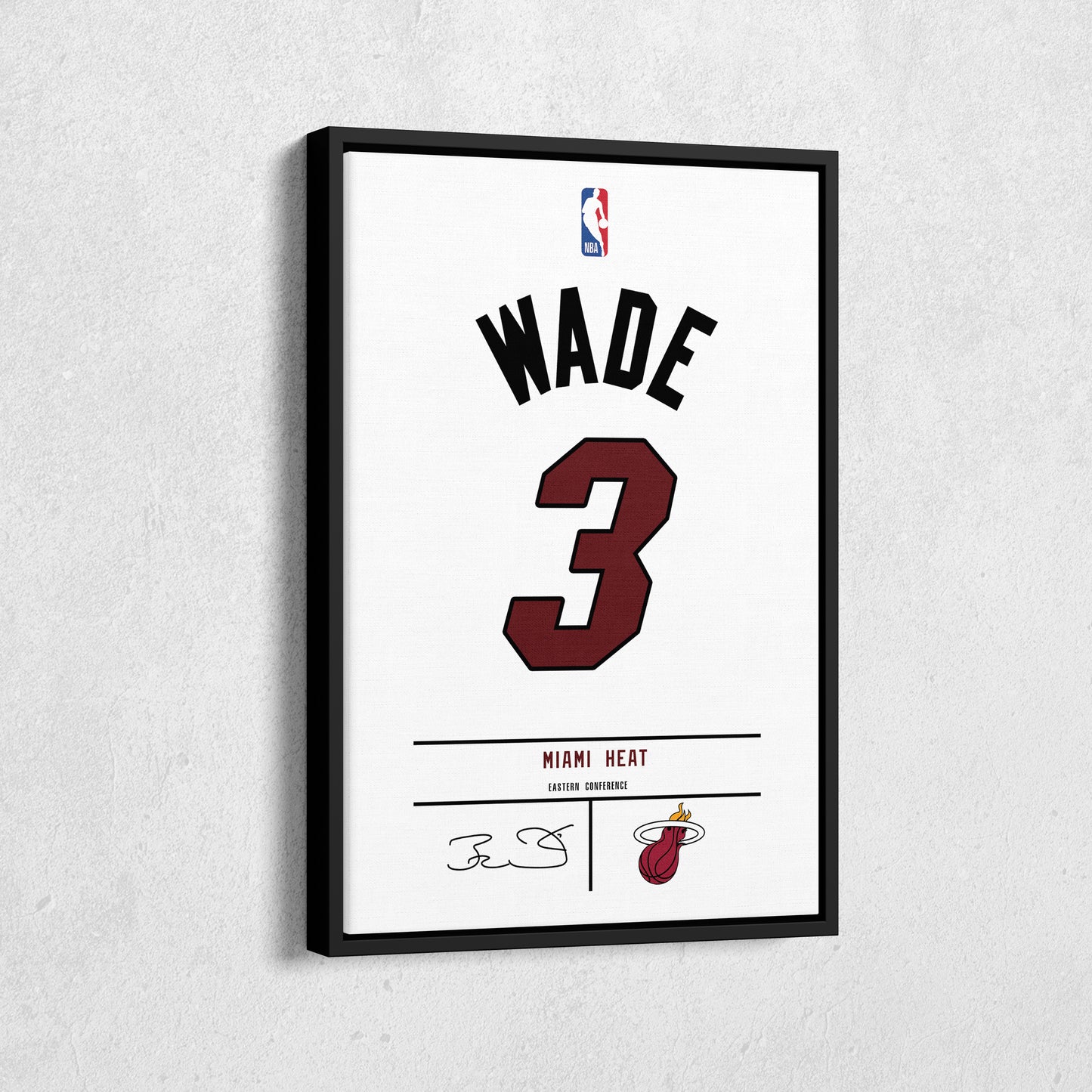 Dwyane Wade Heat Jersey Canvas Print | Wall Art Decor