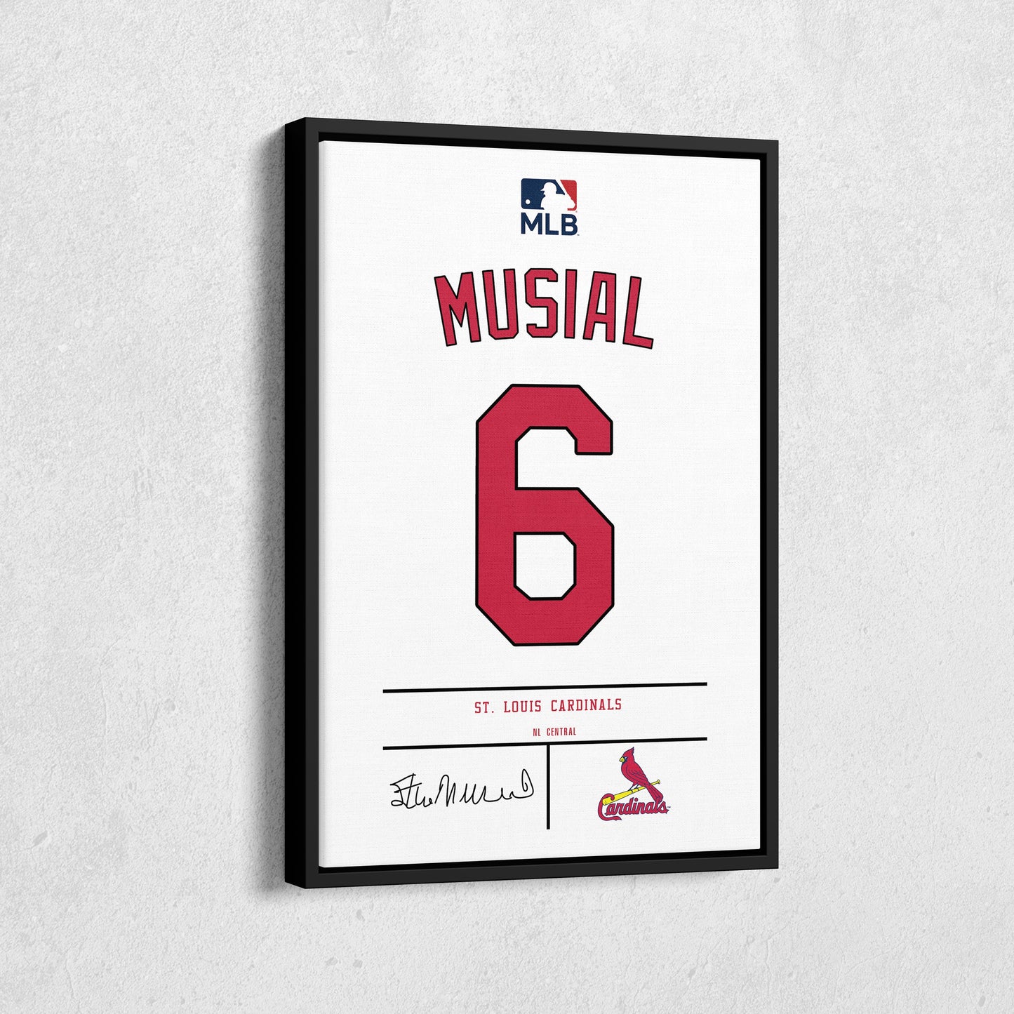 Stan Musial Cardinals Jersey Canvas Print | Wall Art Decor