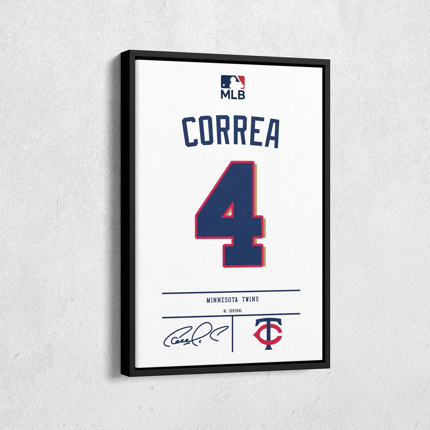 Carlos Correa Twins Jersey Canvas Print | Wall Art Decor