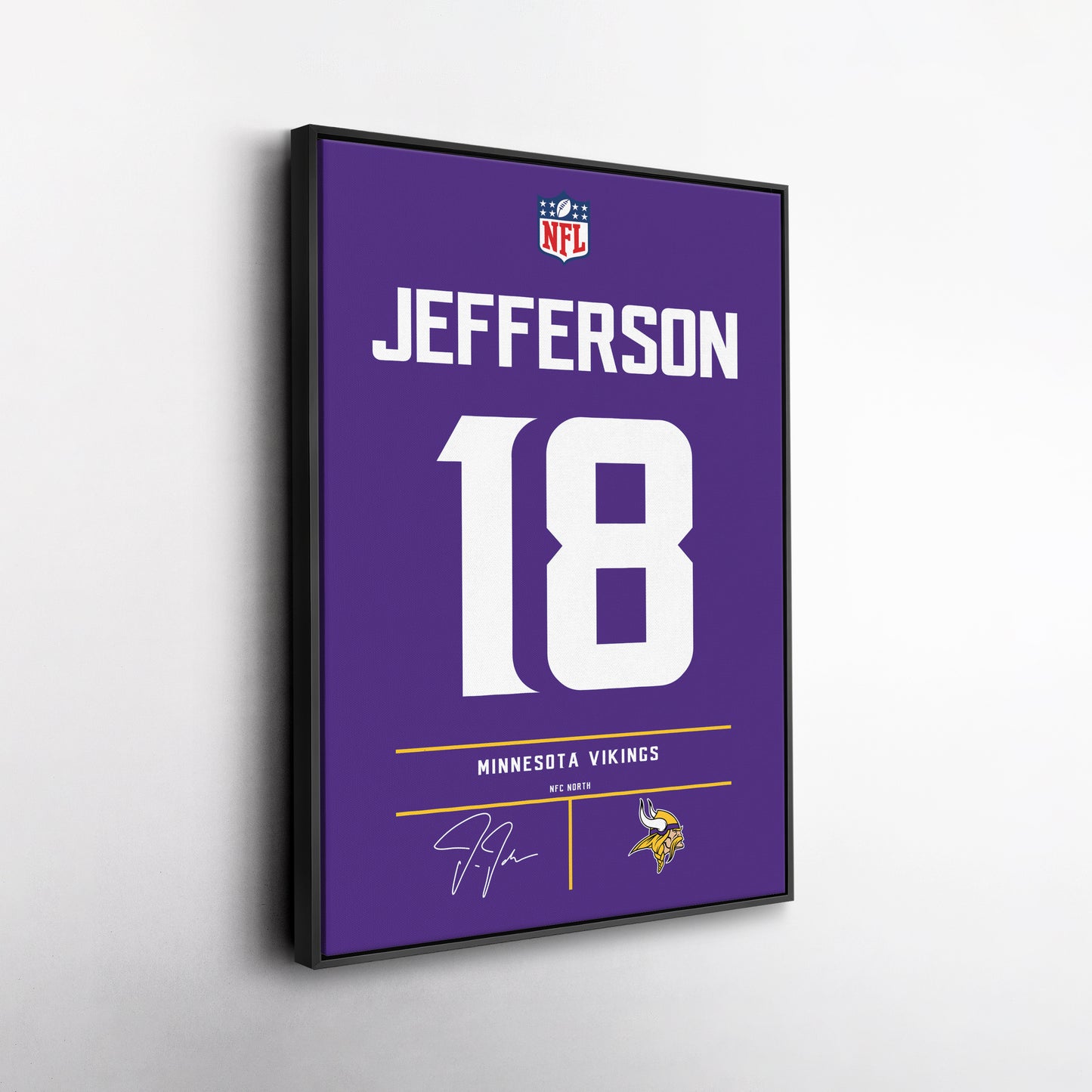 Justin Jefferson Vikings Jersey Canvas Print | Wall Art Decor