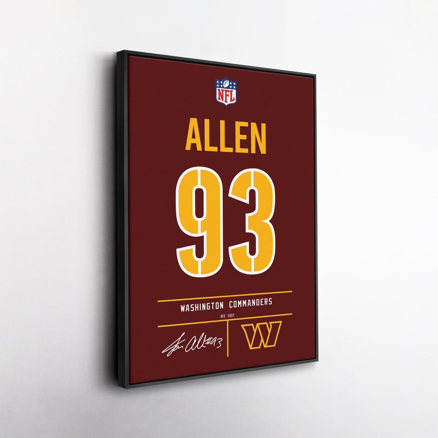 Jonathan Allen Commanders Jersey Canvas Print | Wall Art Decor