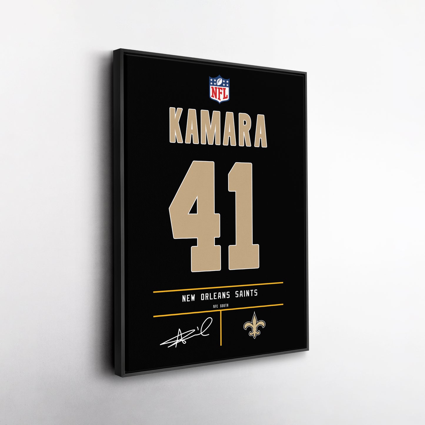 Alvin Kamara Saints Jersey Canvas Print | Wall Art Decor