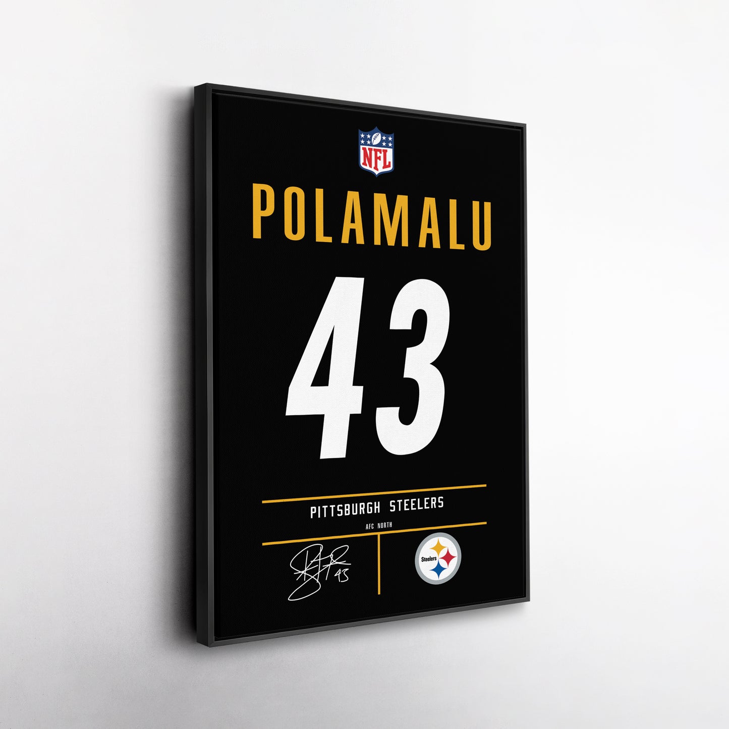 Troy Polamalu Steelers Jersey Canvas Print | Wall Art Decor