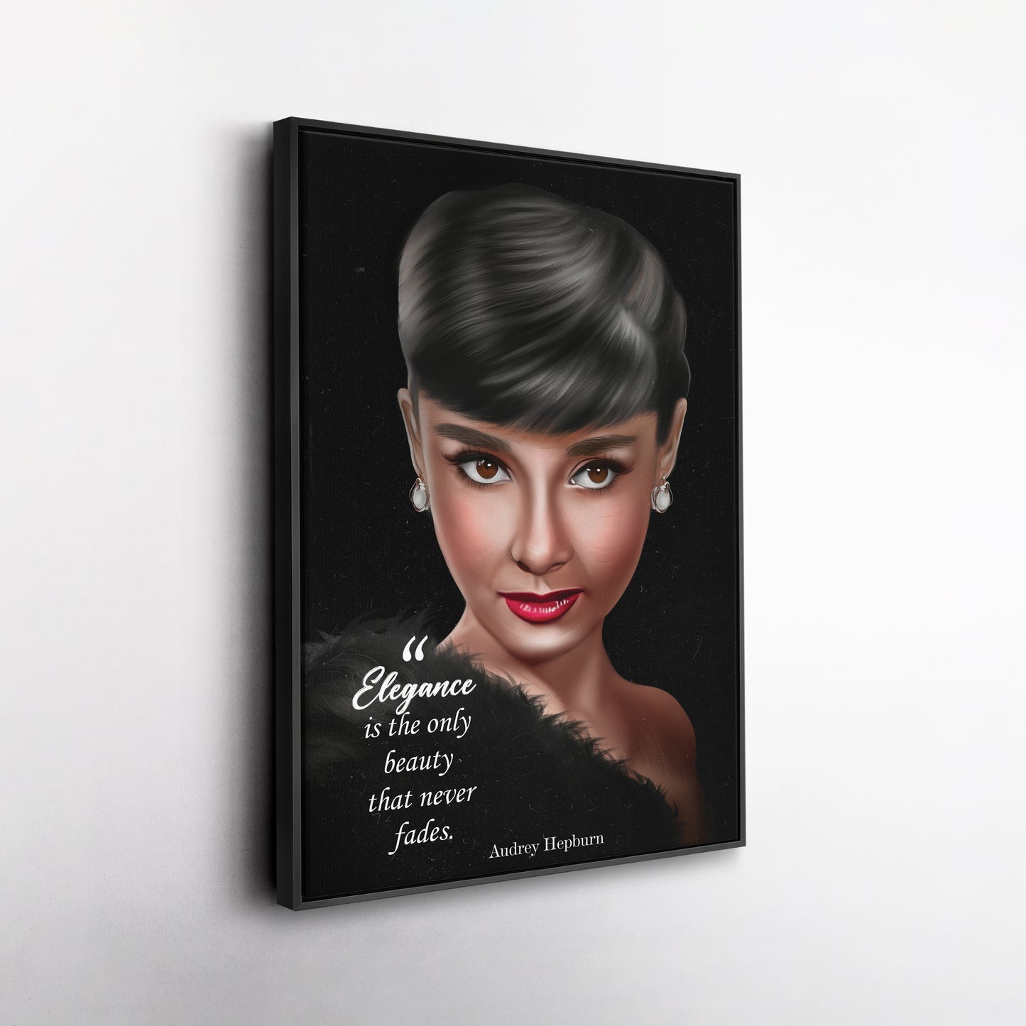Audrey Hepburn Elegance Quote Canvas Print | Timeless Wall Art