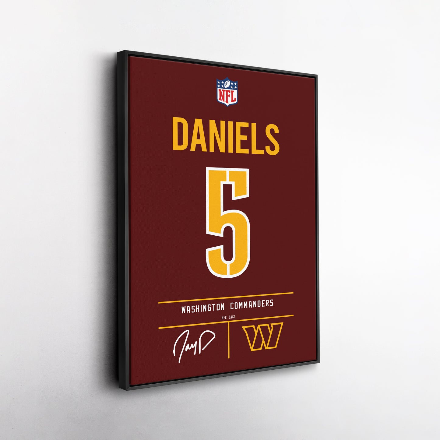 Jayden Daniels Commanders Jersey Canvas Print | Wall Art Decor