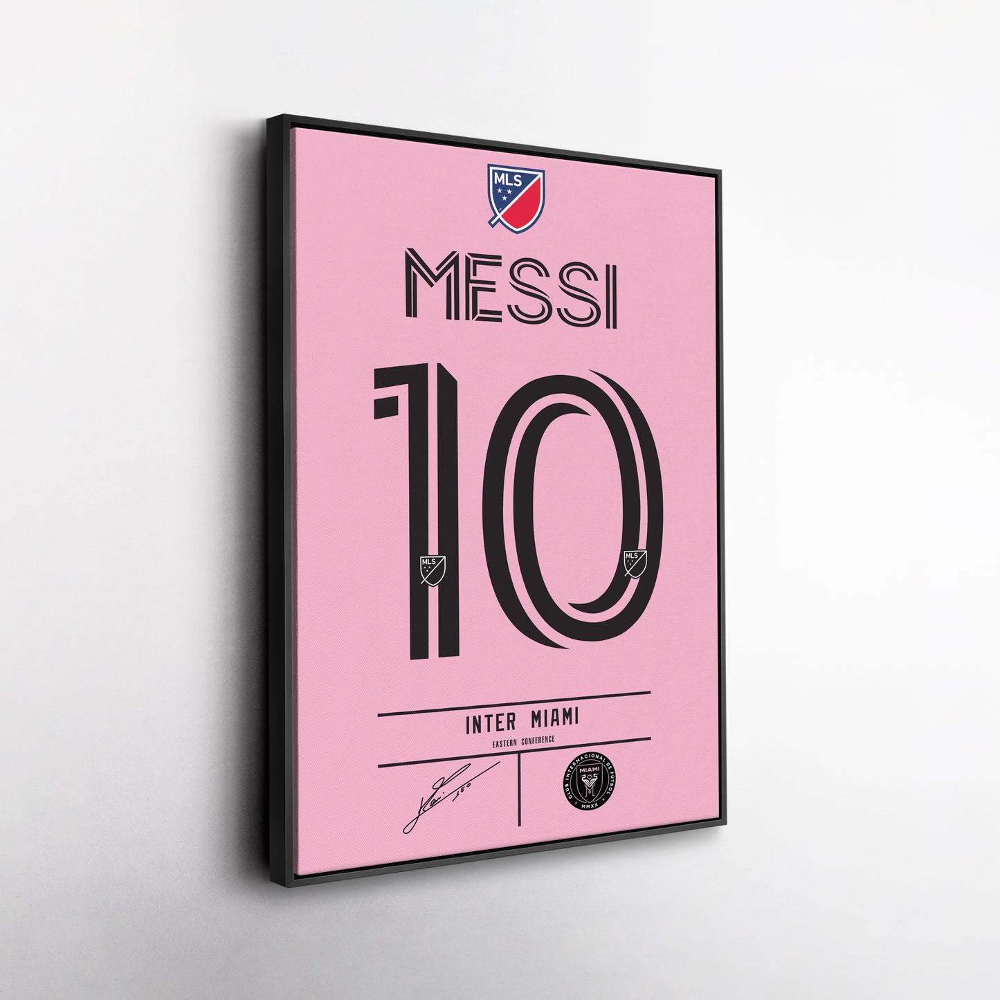 Lionel Messi Inter Miami Jersey Canvas Print | Soccer Wall Art Decor