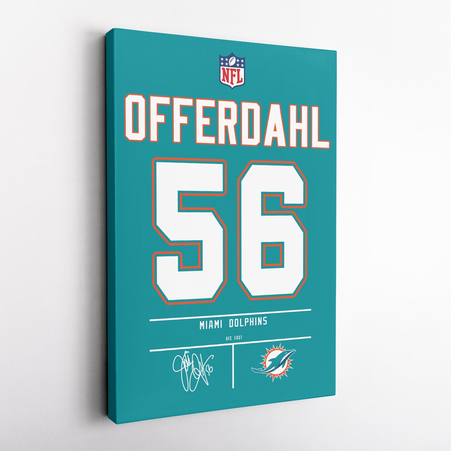 John Offerdahl Dolphins Jersey Canvas Print | Wall Art Decor