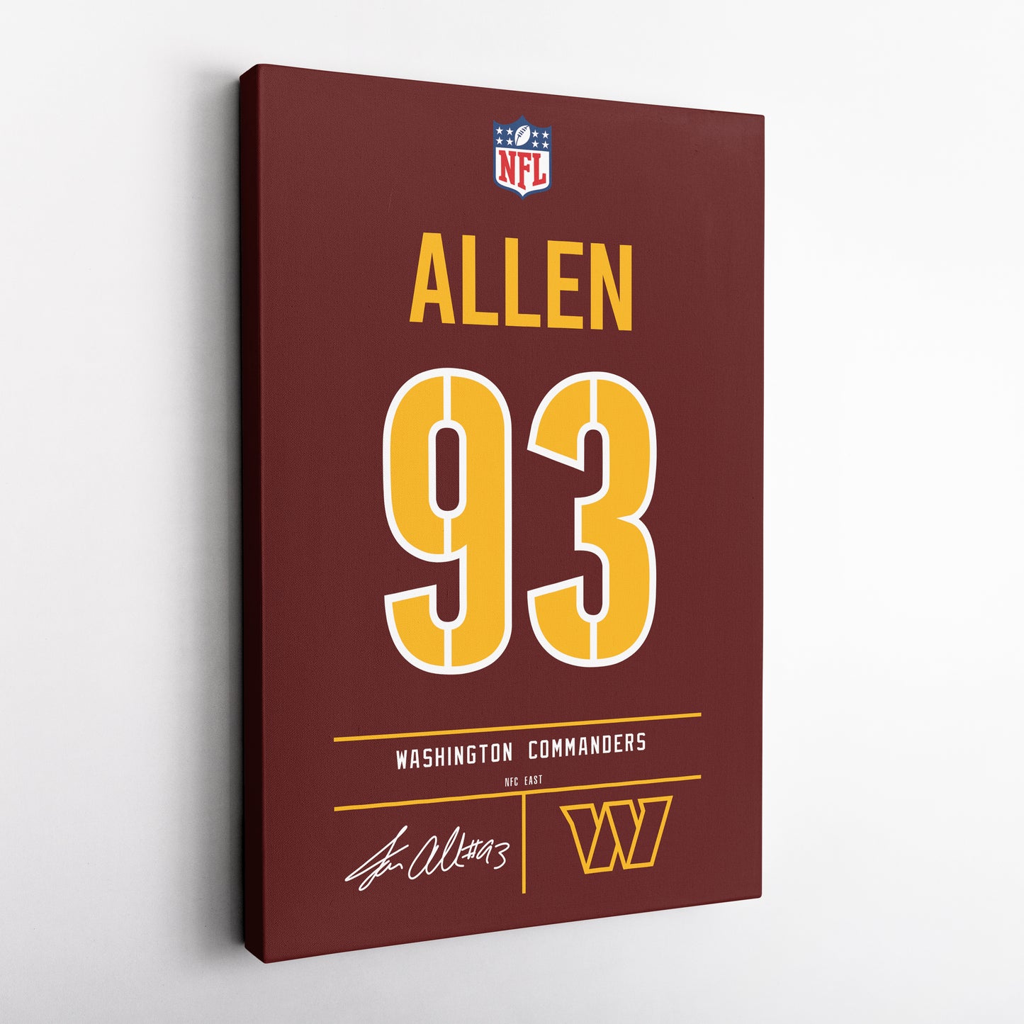 Jonathan Allen Commanders Jersey Canvas Print | Wall Art Decor