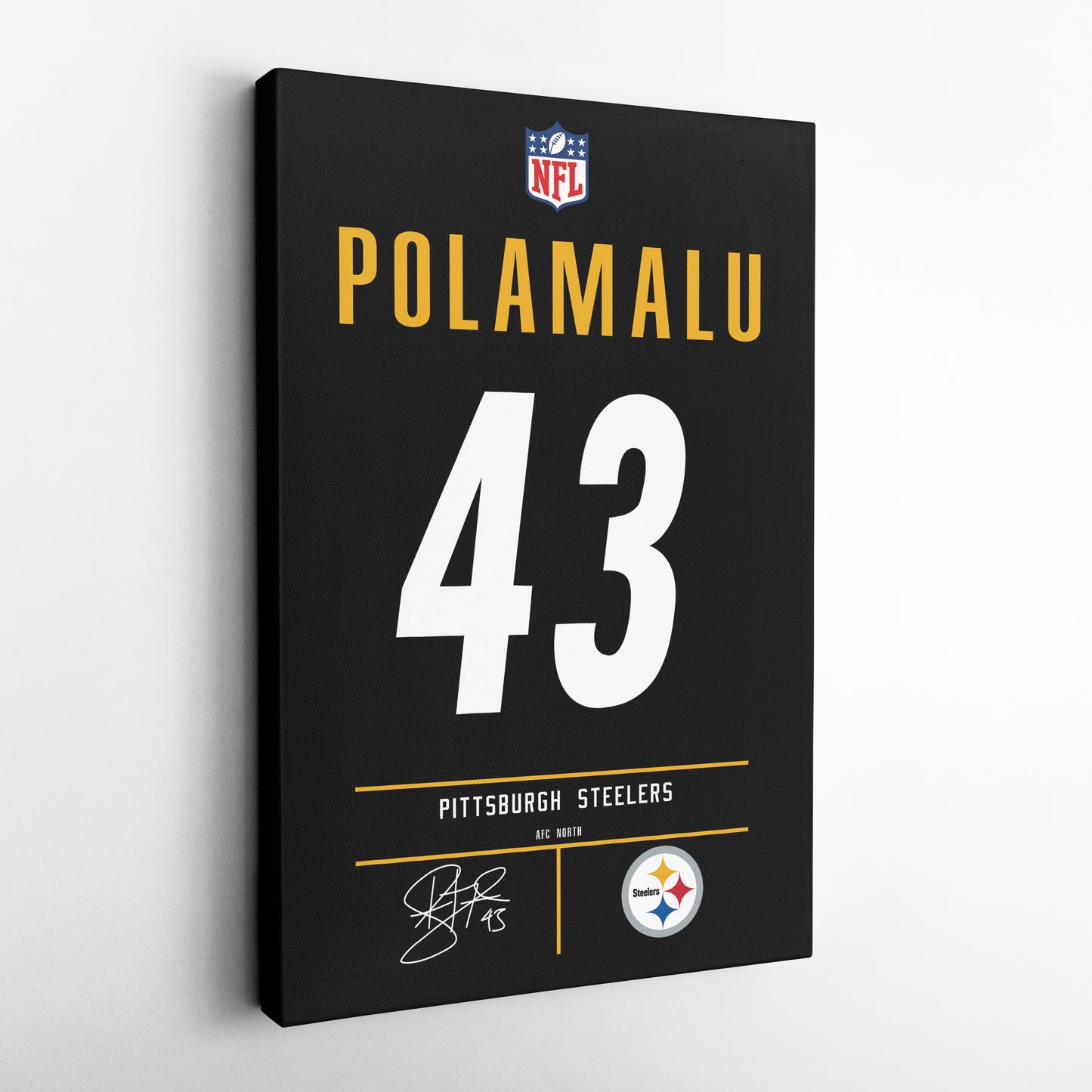 Troy Polamalu Steelers Jersey Canvas Print | Wall Art Decor