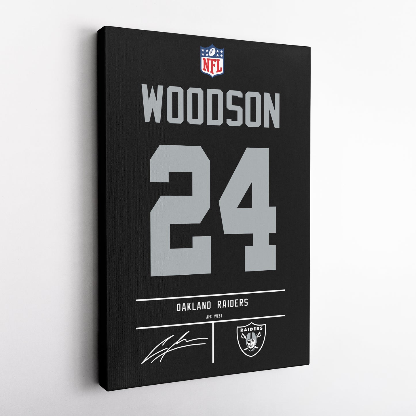 Charles Woodson Raiders Jersey Canvas Print | Wall Art Decor