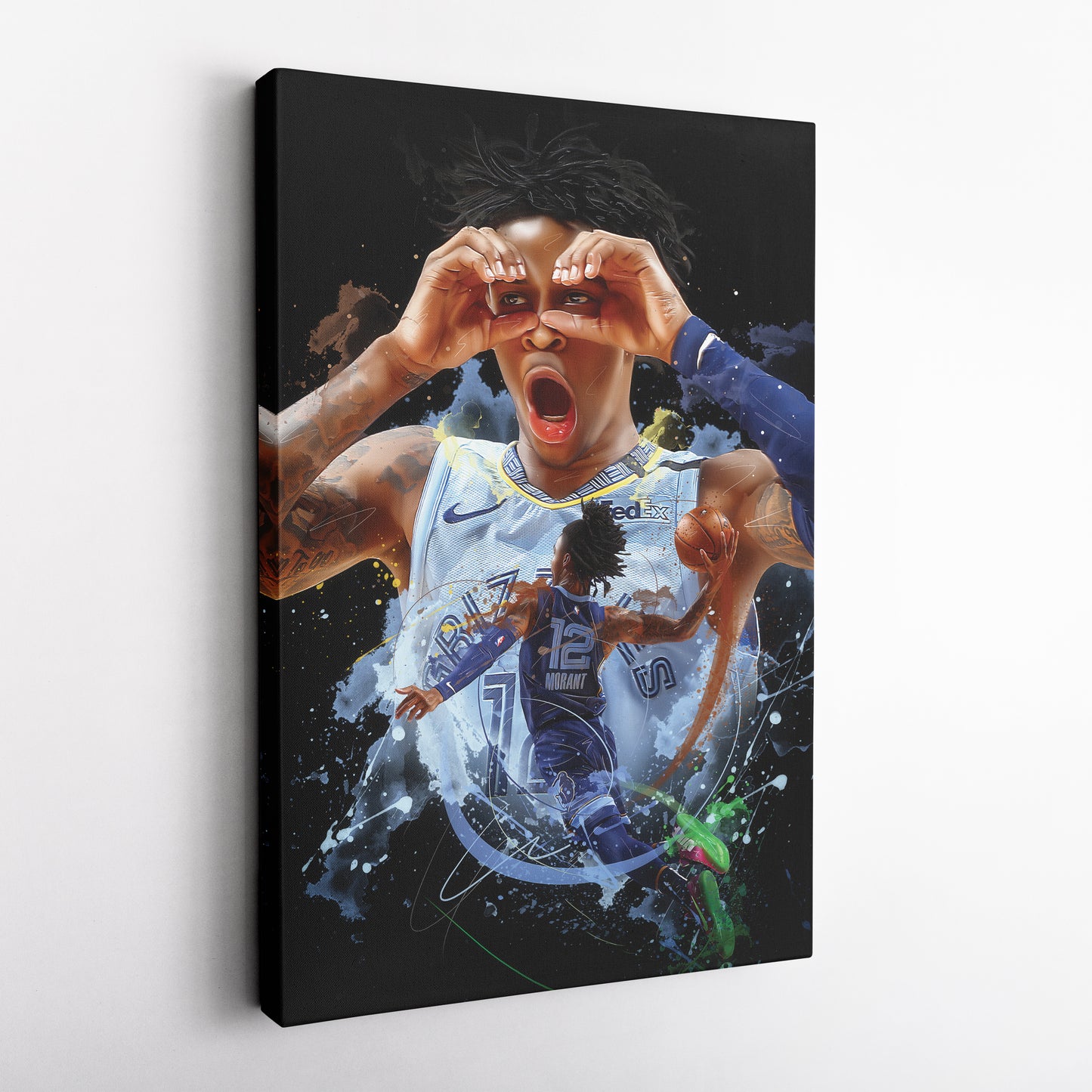 Ja Morant Grizzlies Canvas Print | Memphis Basketball Wall Art