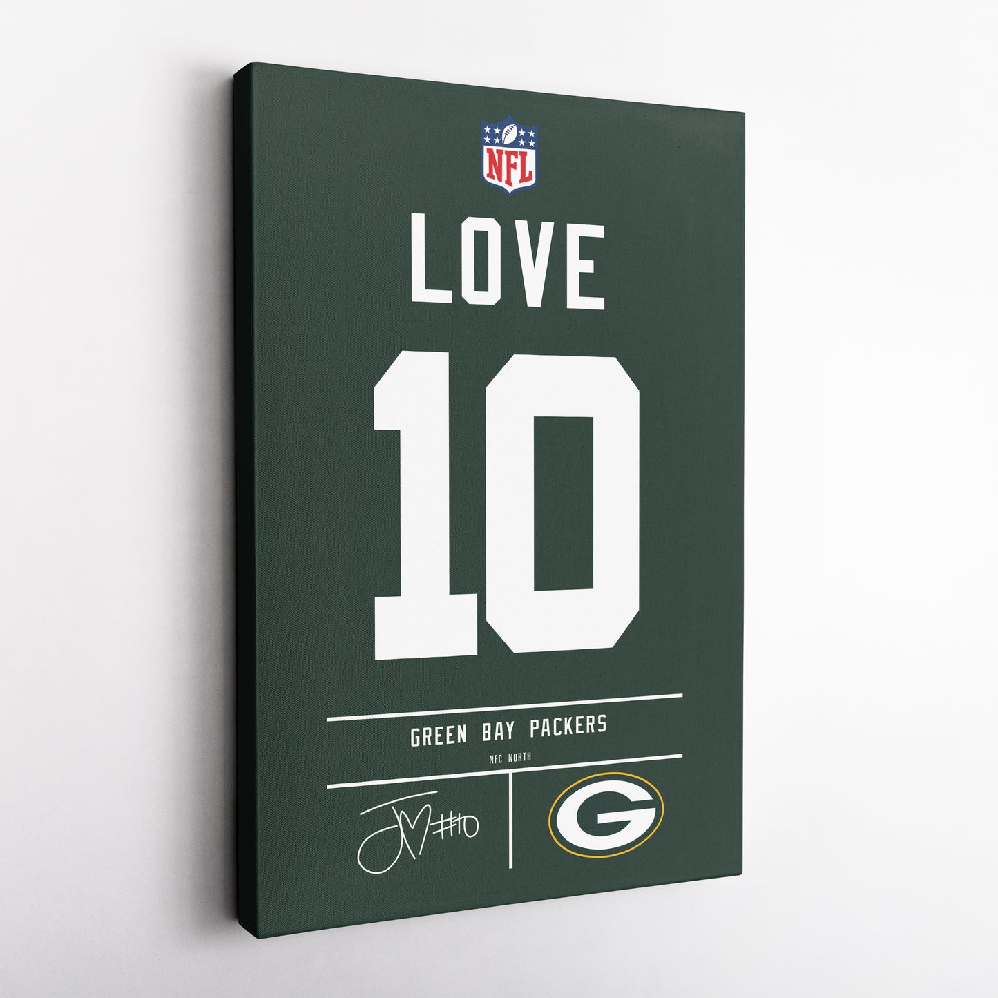 Jordan Love Packers Jersey Canvas Print | Wall Art Decor