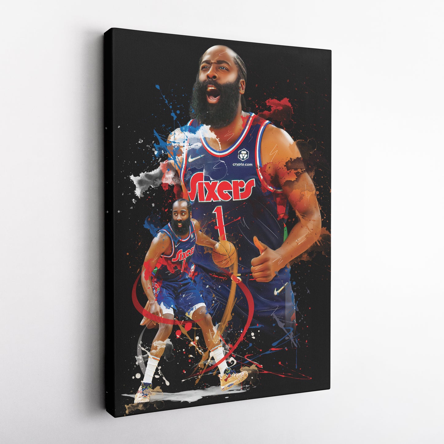 James Harden 76ers Canvas Print | Philadelphia Basketball Wall Art