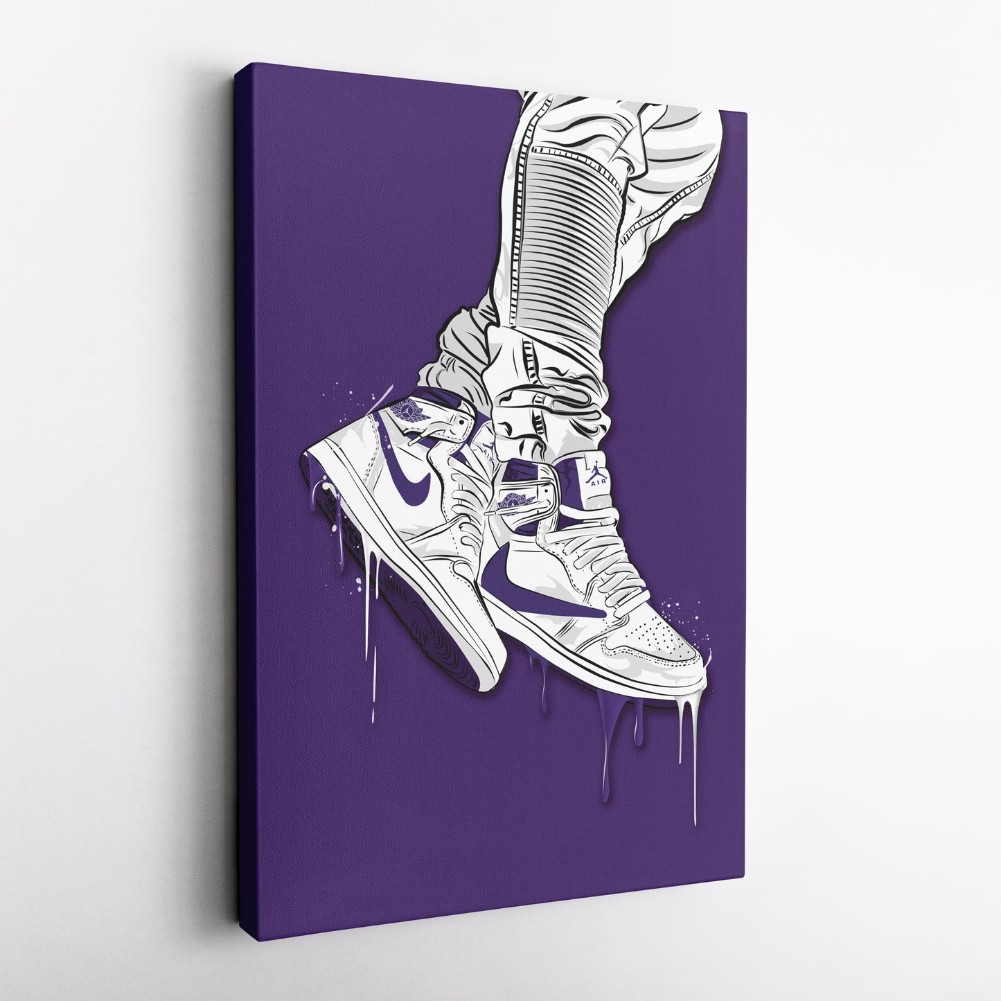 Air Jordan 1 Mid White Canvas Print | Sneakerhead Wall Art