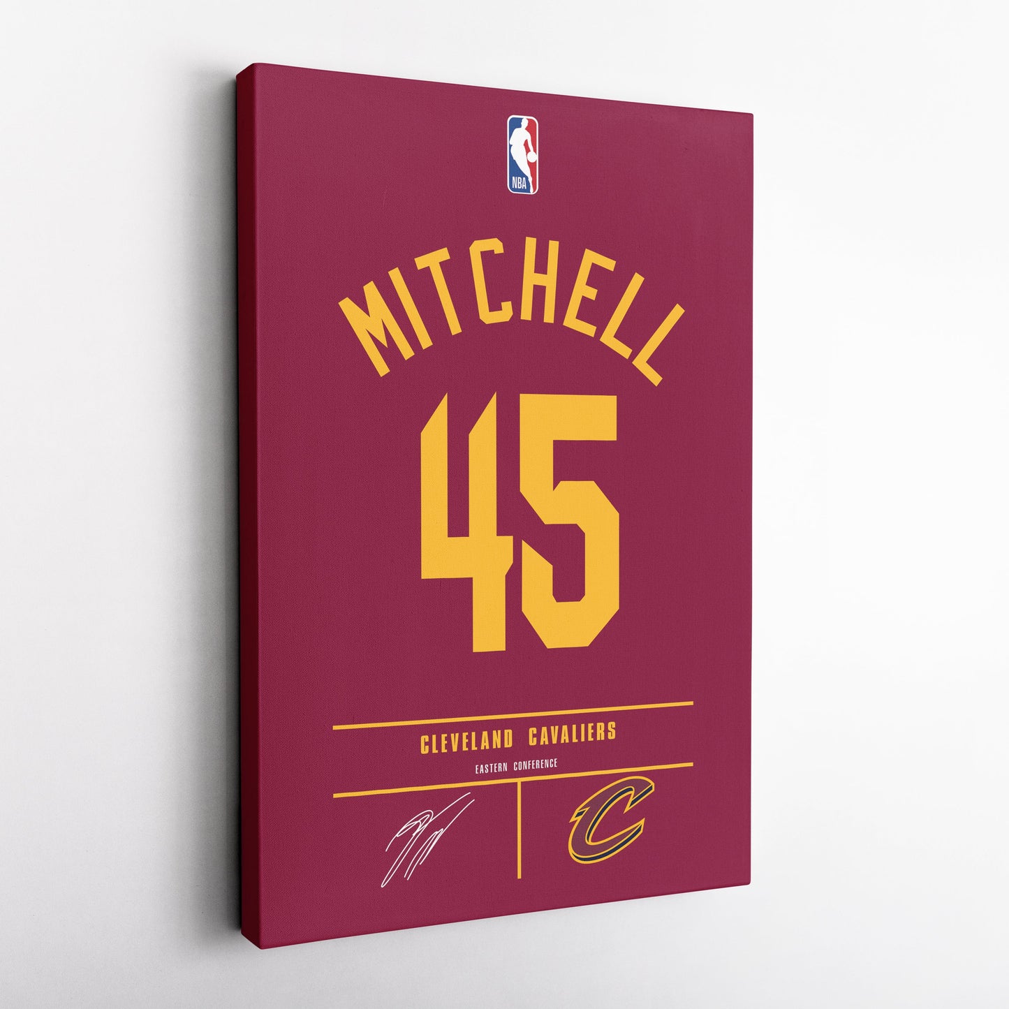 Donovan Mitchell Cavaliers Jersey Canvas Print | Wall Art Decor