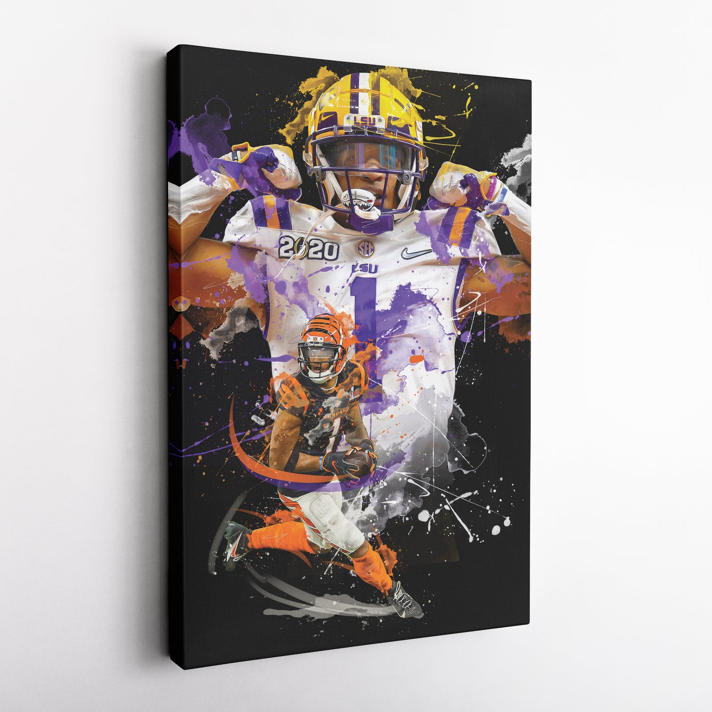 Ja'Marr Chase Bengals Canvas Print | Cincinnati Football Wall Art