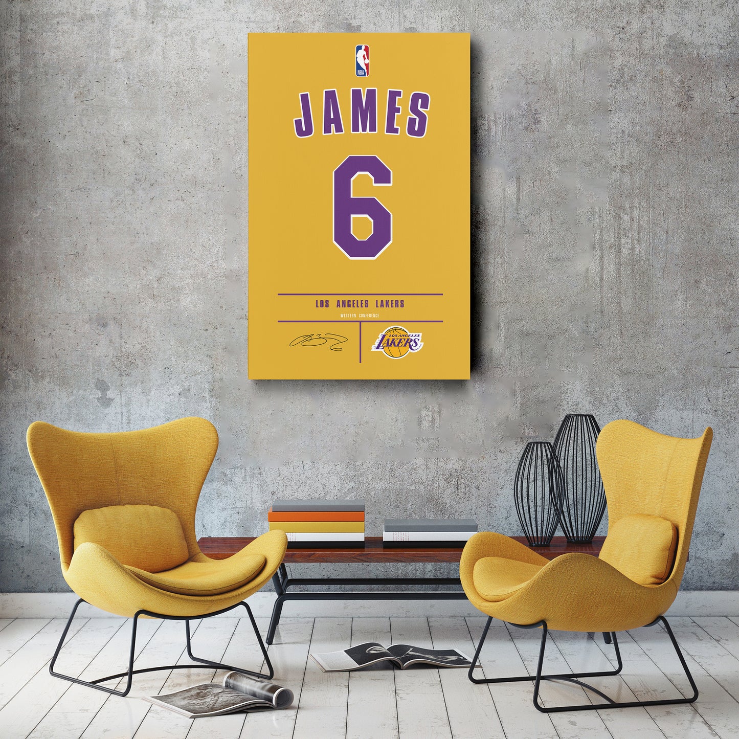 Lebron James Lakers #6 Jersey Canvas Print | Wall Art Decor