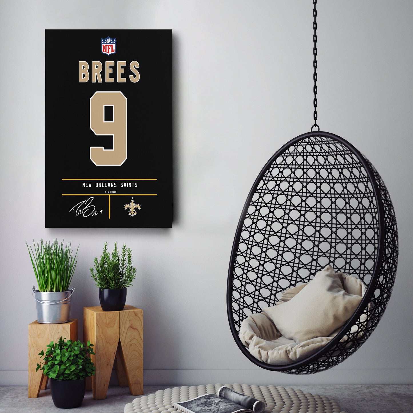 Drew Brees Saints Jersey Canvas Print | Wall Art Decor