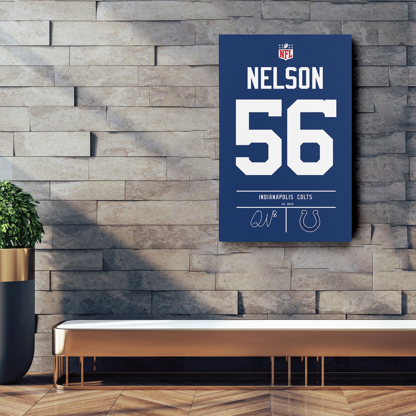 Quenton Nelson Colts Jersey Canvas Print | Wall Art Decor
