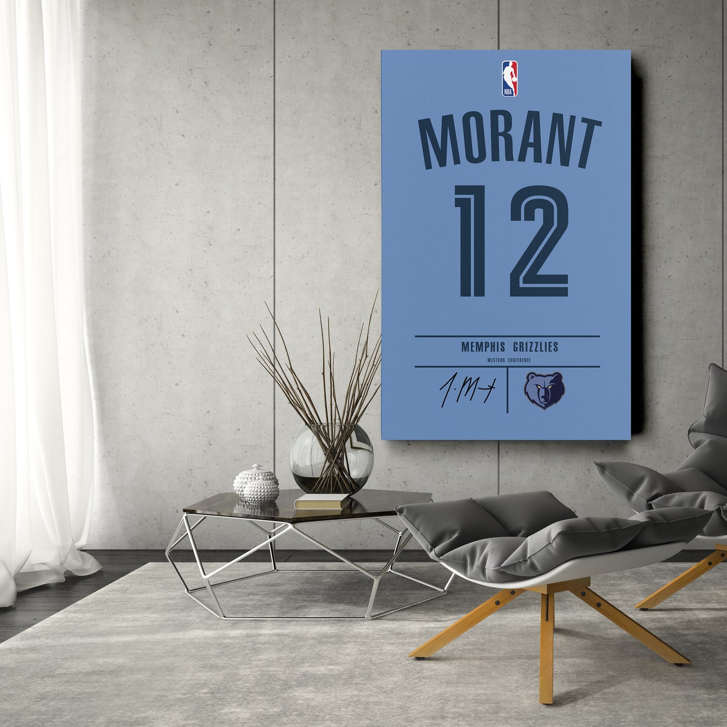 Ja Morant Grizzlies Jersey Canvas Print | Wall Art Decor