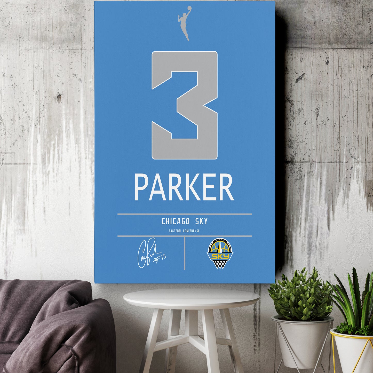 Candace Parker Sky Jersey Canvas Print | Wall Art Decor