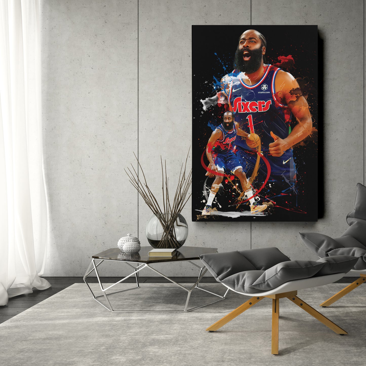 James Harden 76ers Canvas Print | Philadelphia Basketball Wall Art